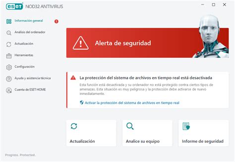 Ventana Principal Del Programa Eset Nod Antivirus Ayuda En L Nea