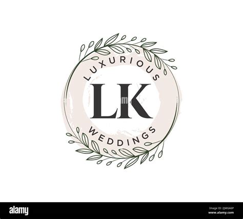 Lk Initials Letter Wedding Monogram Logos Template Hand Drawn Modern