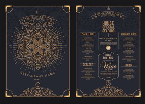 Luxury Restaurant Menu Card Vector Free Download