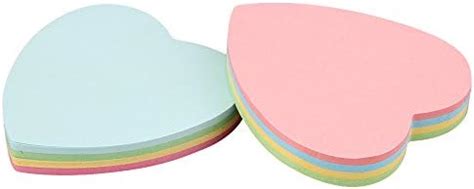 Eoout Heart Sticky Notes Colors Sheets Pad Sheets Shape