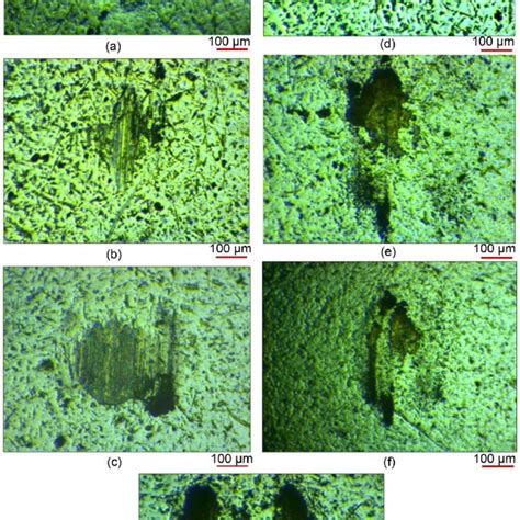 Optical Micrographs Of The Wear Scars During Friction Testing Of The