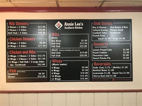 Menu At Annie Lee S Southern Kitchen Bbq Ambridge