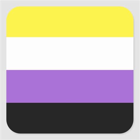 Non Binary Pride Flag Square Sticker Zazzle Pride Flags Non Binary Pride Non Binary Flag