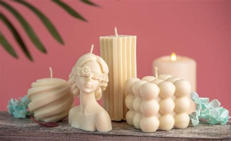 premium photo beautiful white handmade candles   shapes