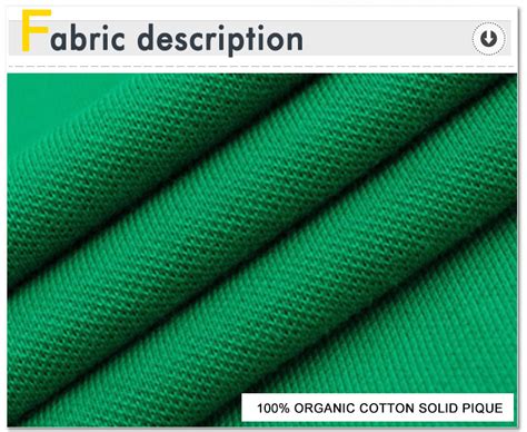 Supply Organic Cotton Reactive Dyed Pique Knit Fabric Soccer Style