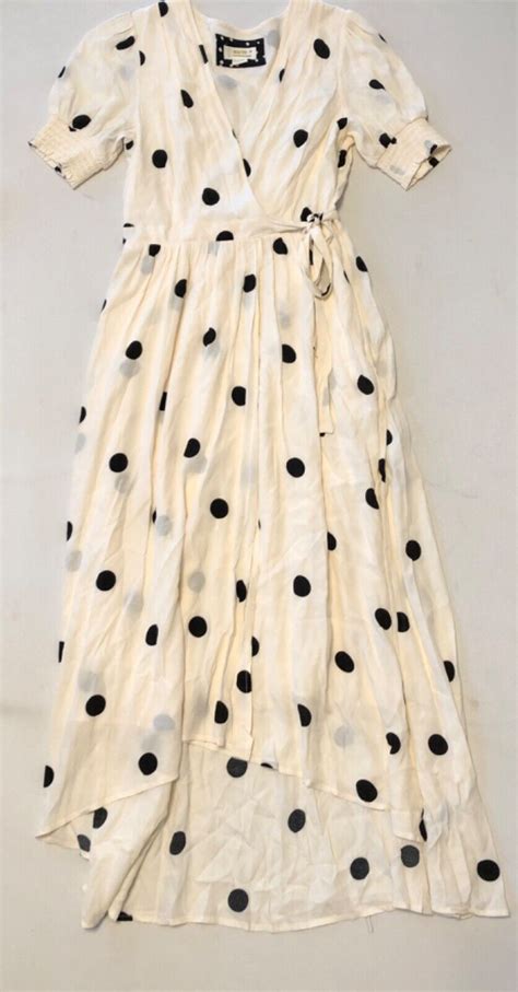 New Anthropologie Maeve Breanna Polka Dot Wrap Dress Sz 4 EBay