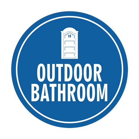 Signs ByLITA Circle Outdoor Bathroom Sign (Blue) - Large - Walmart.com