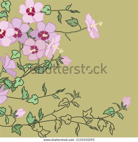 Dendritic Hibiscus Over Royalty Free Licensable Stock Illustrations