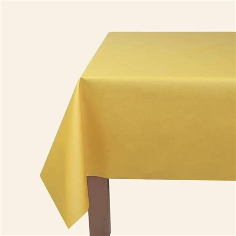 Nappe Enduite Unie Jaune Curry Ronde Ou Ovale