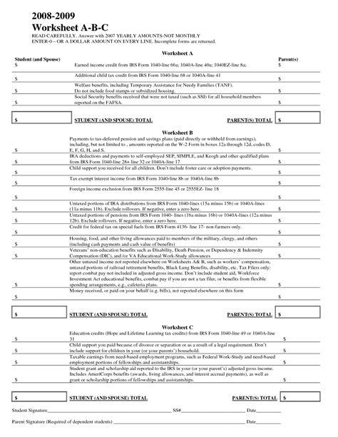 Earned Income Worksheet B Printable And Enjoyable Learning