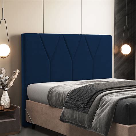 Cabeceira Cama Box Casal Queen Cm Aurora W Suede Azul Marinho