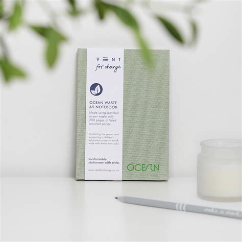 Notebook A5 Recycled Ocean Plastic - Green Algae - VENT for Change VENT