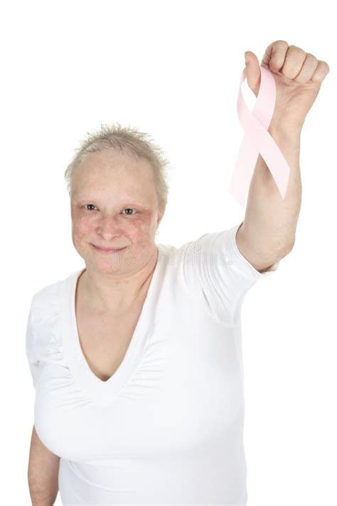 Woman Holding A Breast Cancer Logo Stock Photo Image Of Medicine