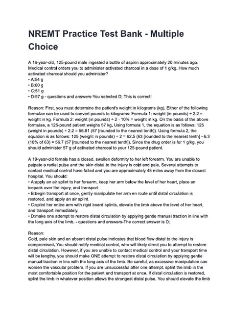 Nremt Practice Test 2