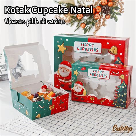 Jual Kotak Box Kue Natal XKC Cupcake Pudding Dessert Cup Muffin Roti