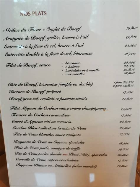 Menu Au Restaurant A L Abattoir Strasbourg