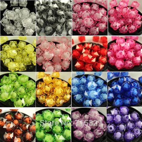 Mm St Cke Transparent Platz Acryl Faceted Bead In Eine Perle