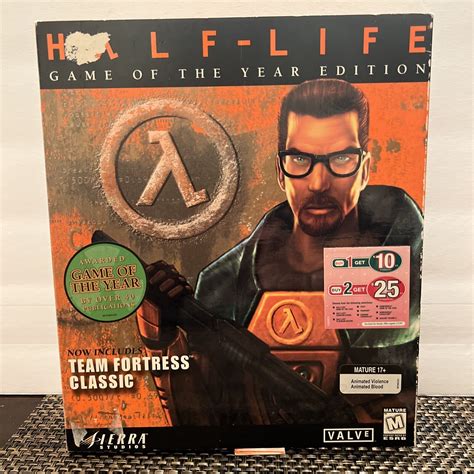 Half Life Game Of The Year Edition PC CD Rom 1998 Complete Sierra