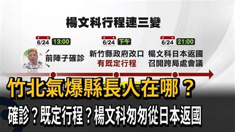 竹北氣爆縣長人在哪？ 確診？既定行程？楊文科匆匆從日本返國－民視新聞 Youtube