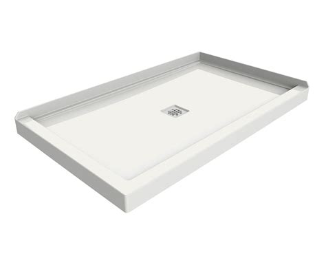 B3X 6036 Acrylic Corner Right Shower Base With Center Drain In White