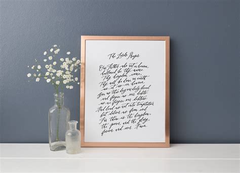 Lord's Prayer Calligraphy Print / Our Father Who Art in - Etsy