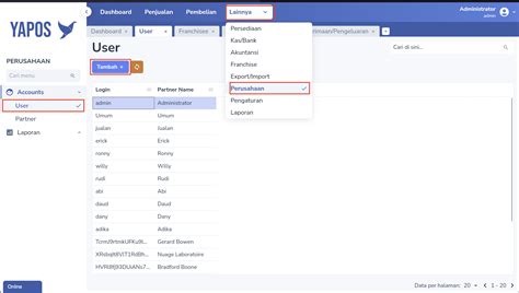 menambah user   perusahaan