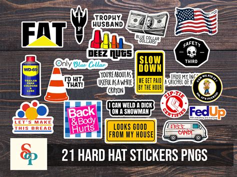 SUPER FUNNY Hard Hat Stickers Png Toolbox Decals, Hardhat Sticker Png ...