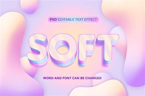 Efeito De Texto Suave Psd 3d PSD Premium