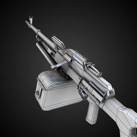 PK Machine gun 3D Model Game ready .max .obj .fbx .lwo .lw .lws .ma .mb ...