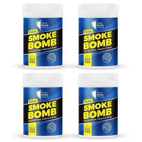 READY STEADY DEFEND Flea Smoke Bomb | Pack of 4 Mini Smoke Bombs | 30m3 ...