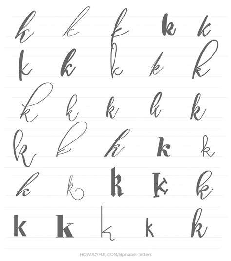 Upper Case K In Cursive