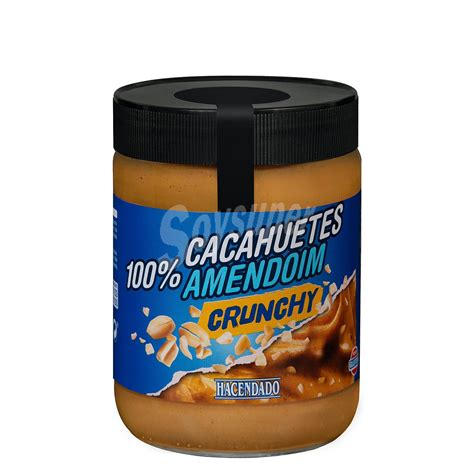 Hacendado Crema Cacahuete Crunchy Bote 500 G