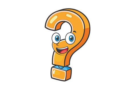 friendly cartoon question mark mascot  happy facial expression