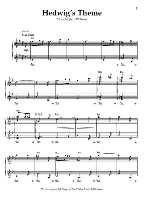 Hedwig S Theme From Harry Potter Piano Sheet Music John Williams