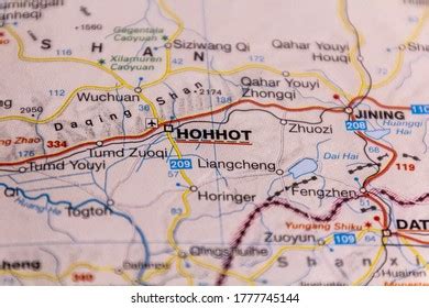 Hohhot China On Road Map Stock Photo 1777745144 | Shutterstock