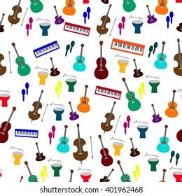 Colorful Music Instruments Pattern Stock Vector (Royalty Free ...