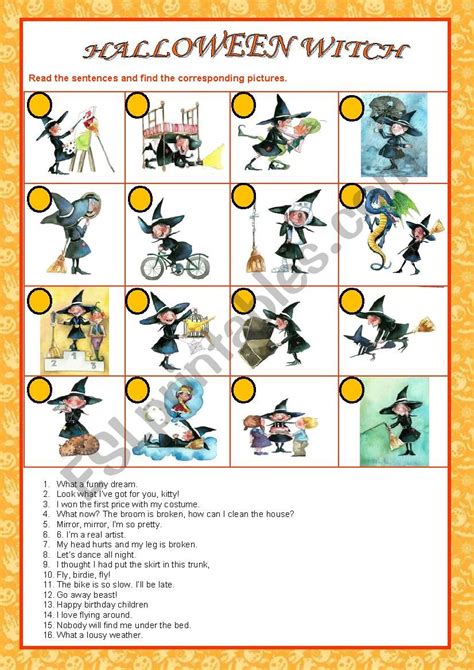 HALLOWEEN WITCH ESL Worksheet By S Lefevre