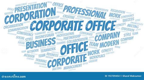 Corporate Office Vector Word Cloud Made With Text Only Stock Vector