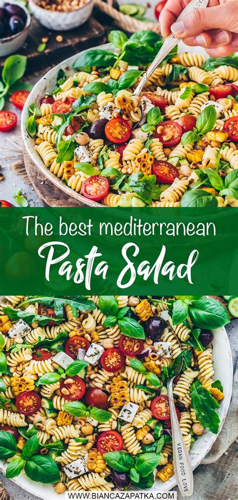 Mediterranean Pasta Salad Easy Vegan Healthy Bianca Zapatka