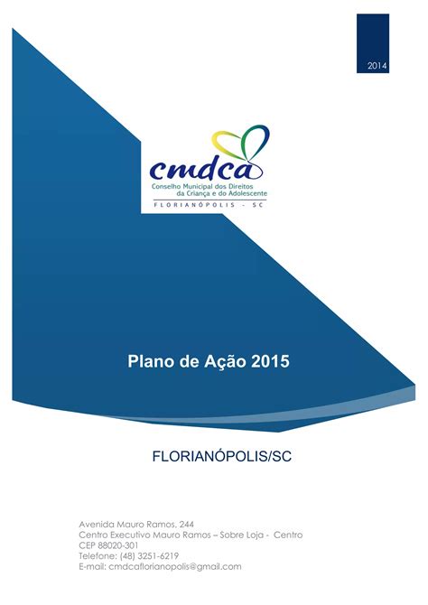 Plano de Ação CMDCA 2015 PDF