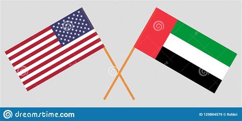 USA and UAE. Flags of United States of America and Arab Emirates ...