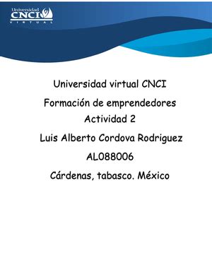 Proyecto Integrador Formacion De Emprendedores Universidad Cnci