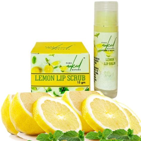 Buy Pure Naked Nature Lemon Extract Combo Of Lip Scrub And Lip Balm To