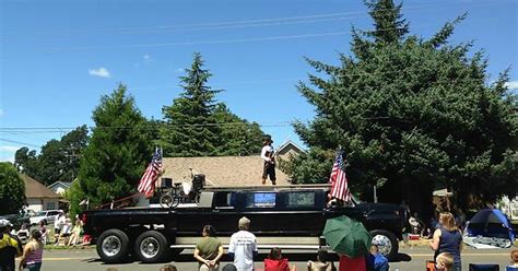 A Normal Tradition For My Town Colonial Soldier On A Hummer Truck Limo Bicycle Singing Karaoke