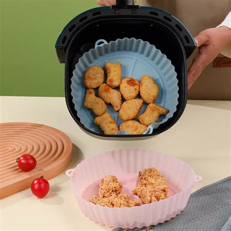 20cm Air Fryers Oven Baking Tray Fried Chicken Basket Mat Airfryer