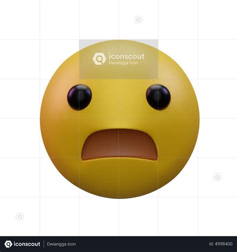 Frowning Face With Open Mouth Emoji 3d Icon Download In Png Obj Or