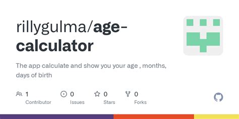 GitHub - rillygulma/age-calculator: The app calculate and show you your ...