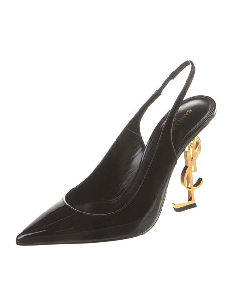 Saint Laurent Patent Leather Slingback Pumps Black Pumps Shoes Snt306336 The Realreal