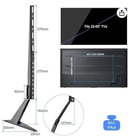 Suptek Universal Tv Stand Table Top For Most To Inch Lcd Flat