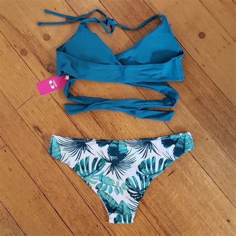 Shekini Swim Green Tropical Bikini Poshmark